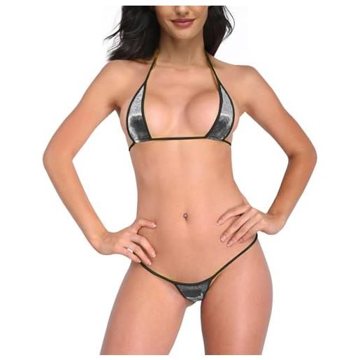 SHERRYLO, micro bikini succinto con perizoma e reggiseno a triangolo, provocante, sexy ed erotico, taglia unica