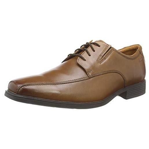 Clarks tilden walk, scarpe stringate uomo, marrone (dark tan leather 02), 44 eu
