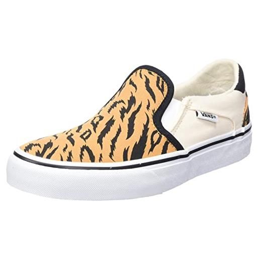 Vans asher deluxe, sneaker, donna, animal twill brown/white, 39 eu