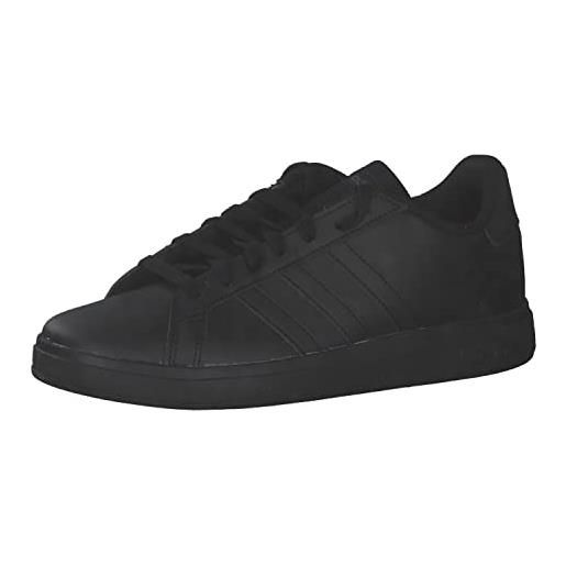 adidas grand court lifestyle tennis lace-up, sneaker, core black core black grey six, 32 eu