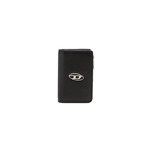 Diesel hissu evo l-zip key wallet, accessori da viaggio-portafogli uomo, nero, talla única