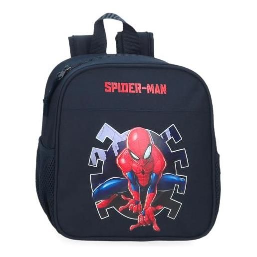 Marvel joumma Marvel spiderman attack zaino asilo nero 21x25x10 cm poliestere 5,25l, nero, zaino asilo