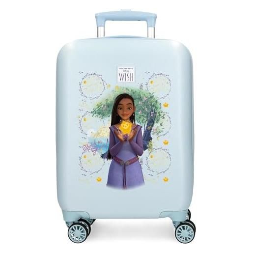 Disney joumma wish watch us shine valigia da cabina blu 33 x 50 x 20 cm rigida abs chiusura a combinazione laterale 28,4 l 2 kg 4 ruote doppie bagaglio a mano, blu, valigia cabina