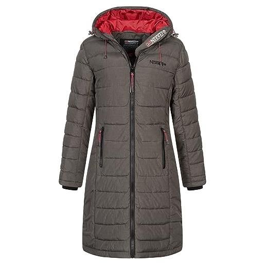 Geographical Norway giacca invernale da donna trapuntata, parka lunga trapuntata, parka invernale, kaki, l