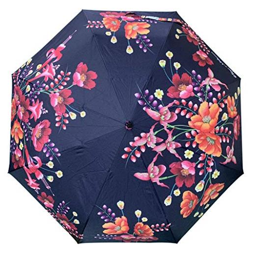 Anuschka - ombrello ad apertura/chiusura automatica, massima protezione solare upf 50+, calotta impermeabile da 96,5 cm, sta dentro la borsa meadow illuminato di luna taglia unica