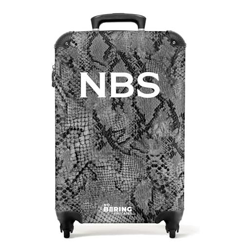 NoBoringSuitcases.com valigia modello, 3. Motivo serpente grigio, handgepäck, 3. Motivo serpente grigio