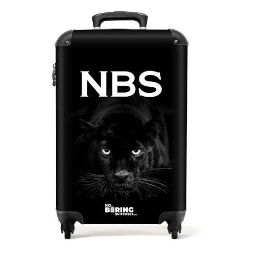 NoBoringSuitcases.com valigia modello, pantera nera/bianca, handgepäck, bagaglio per bambini