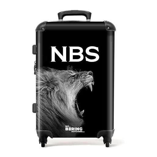 NoBoringSuitcases.com valigia modello, leone nero/bianco, mittelgroß, valigetta