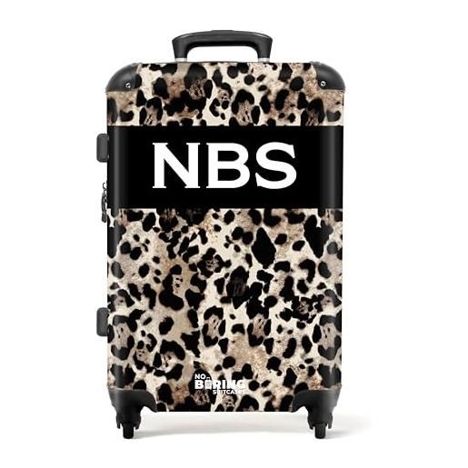 NoBoringSuitcases.com valigia modello, 33. Leopardo nero, midsize, 33. Leopardo nero