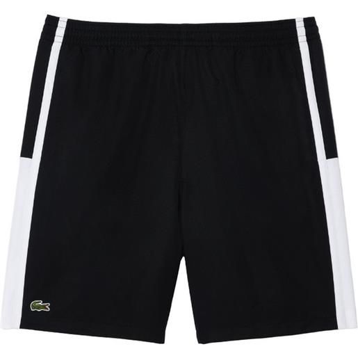 Lacoste pantaloncini da tennis da uomo Lacoste sport colourblock panels lightweight shorts - black/white