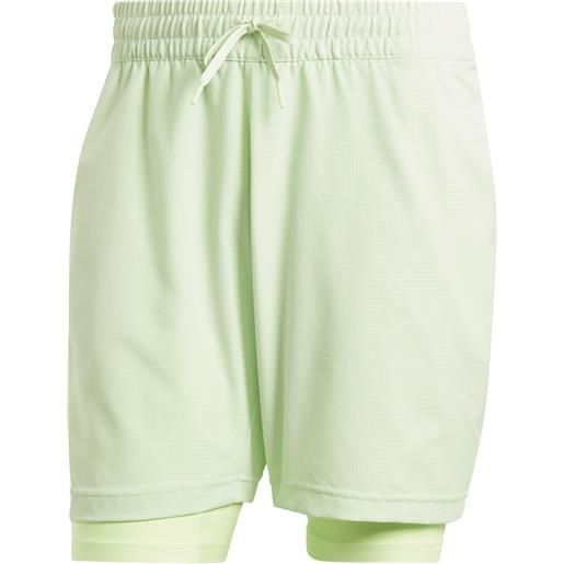 Adidas pantaloncini da tennis da uomo Adidas tennis heat. Rdy shorts and inner shorts set - semi green spark/green spark