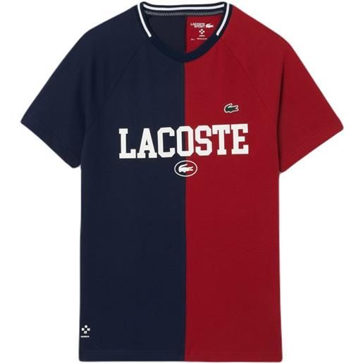 Lacoste t-shirt da uomo Lacoste sport x daniil medvedev ultra-dry tennis t-shirt - navy blue/bordeaux