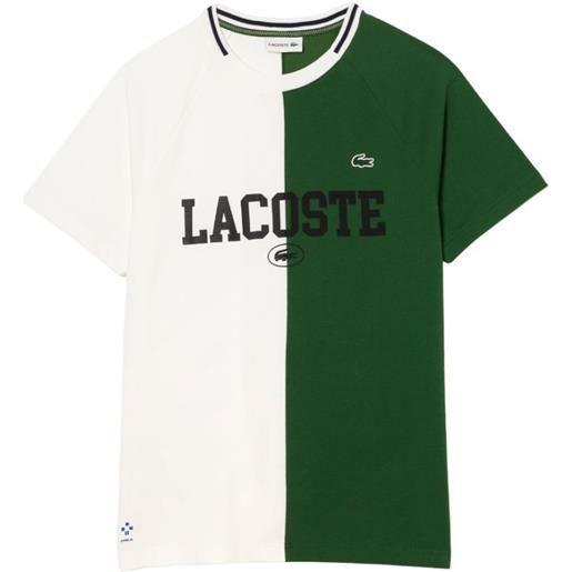 Lacoste t-shirt da uomo Lacoste sport x daniil medvedev ultra-dry tennis t-shirt - white/green