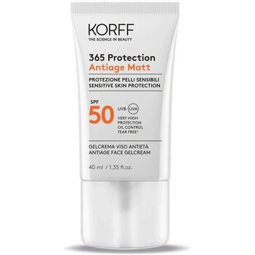 Korff 365 protection antiage matt gel crema viso mattificante 40ml spf50+ Korff