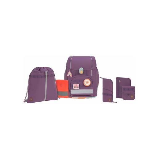 Lässig set zaino scuola 7 pezzi, boxy unique purple