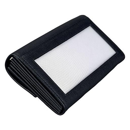 Alassio 42063 - portafoglio da cameriere, in pelle di alta qualità, ca. 17,5 x 10 x 3 cm, colore: nero