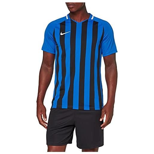Nike maglietta da uomo a maniche lunghe a righe division iii, da football, uomo, maglietta, 894087-463, blu royal, nero/bianco, xxl