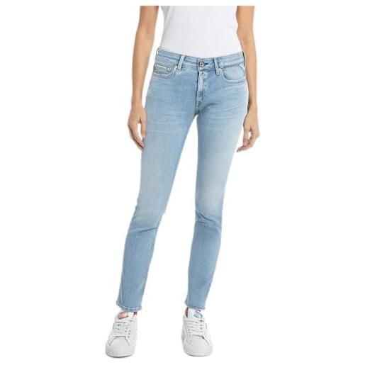 REPLAY wh689 new luz power stretch jeans, medium blue 009, 30w / 32l donna
