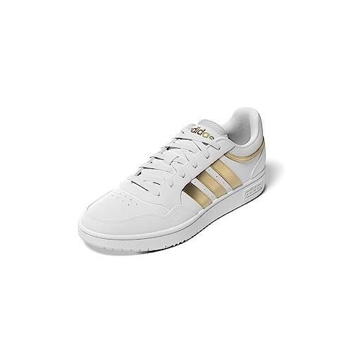 adidas hoops 3.0 low classic basketball, sneakers donna, ftwwht/ftwwht/magold, 39 1/3 eu