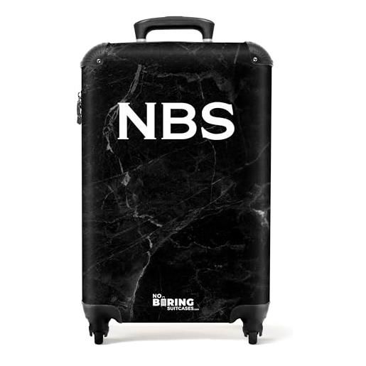 NoBoringSuitcases.com valigia modello, marmo nero bianco, handgepäck, bagaglio per bambini