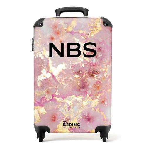 NoBoringSuitcases.com valigia modello, marmo rosa con oro, handgepäck, bagaglio per bambini