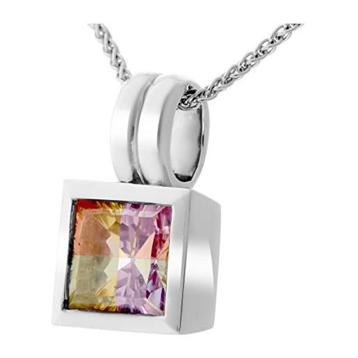 Orphelia rainbow collection-collana da donna in argento sterling 925 e zirconi multicolore cc-09