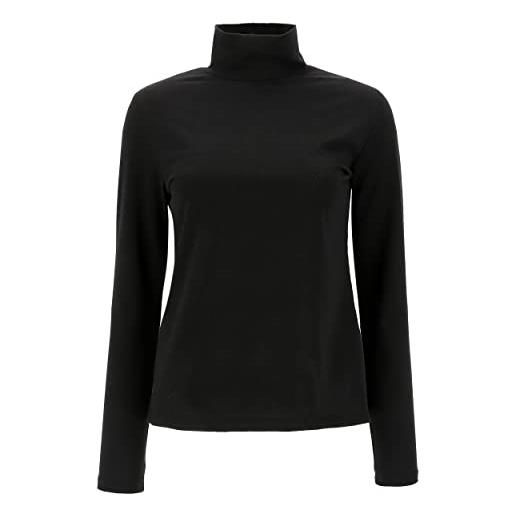 FREDDY - maglia in jersey lurex con collo alto a lupetto, nero, large