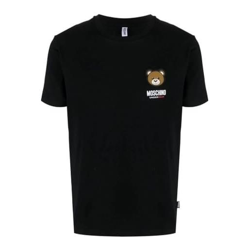 MOSCHINO t-shirt nera con logo a rilievo new teddy bear (xl)