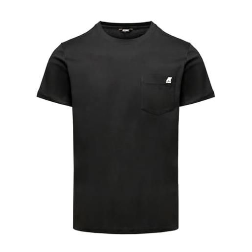 K-Way t-shirt uomo sigur k00ai30 black pure con taschino primavera estate 2021 xxx