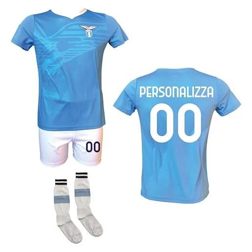Generico completo calcio maglia home personalizzabile s. S. Lazio, pantaloncino e calzettoni replica autorizzata 2023-2024 taglie da bambino e adulto (8 anni-140 cm)