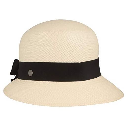 Hut Breiter breiter cappello di paglia per donna capello panama originale bolero capello estivo tradizionale intrecciato a mano in ecuador protezione uv 50+ bianco m