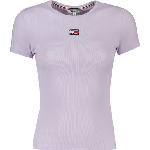 TOMMY JEANS t-shirt slim a coste badge donna