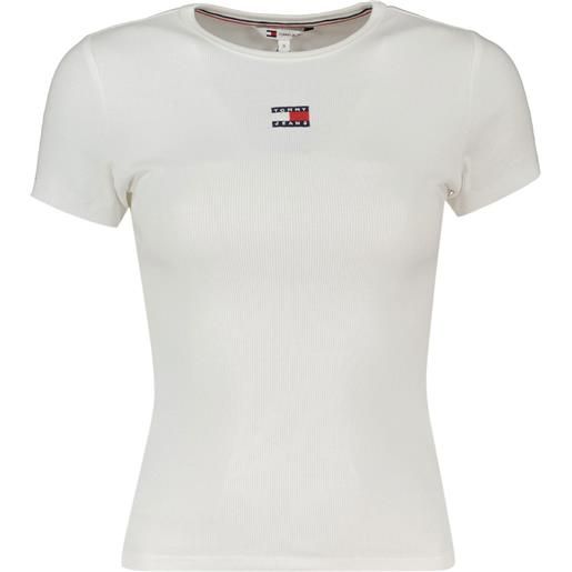 TOMMY JEANS t-shirt slim a coste badge donna