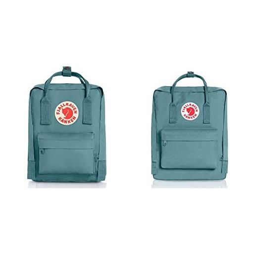 Fjällräven kånken mini zaini unisex adulto, blu (sky azul), 7 litri, 20 x 29 x 13 cm & kånken zaino unisex, 38 x 13 x 27 cm, 16 l, blu (sky blue)