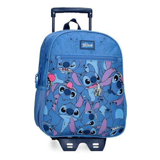 Disney joumma Disney happy stitch zaino con carrello blu 27 x 33 x 11 cm poliestere 9,8 l, blu, zaino con carrello