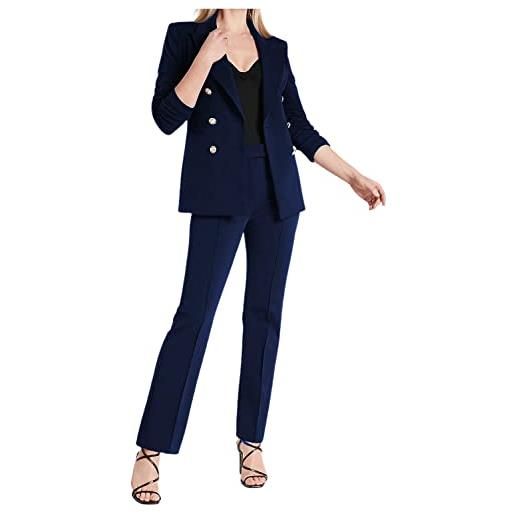 Lacoac donna abito doppiopetto con bottoni giacca con risvolto a punta pantaloni lavoro donna smoking formale