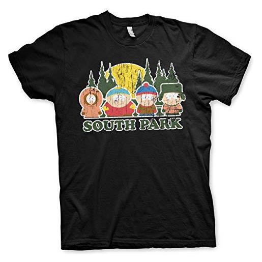 South Park licenza ufficiale distressed uomo maglietta grande e alto uomo maglietta (nero), 4xl