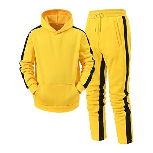 MJGkhiy tuta intera uomo sportiva moda jogging suit sportivo abbigliamento tracksuit completini pullover + trousers running felpa e pantalone set tuta da jogging sweatshirt tute