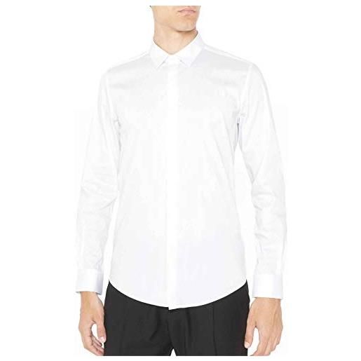 Antony Morato basica con abbottonatura nascosta camicia, bianco (bianco 1000), xx-large (taglia produttore: 54) uomo