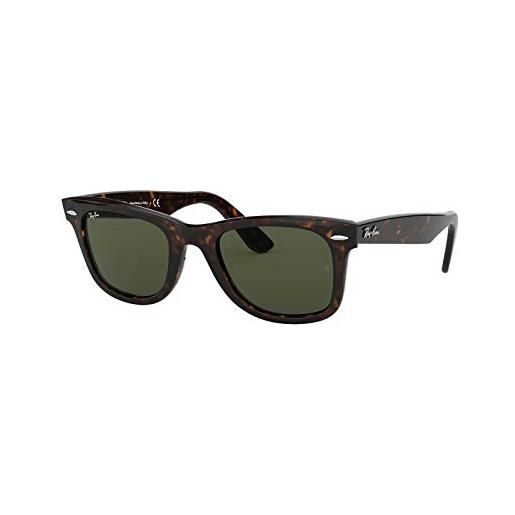 Ray-Ban 0rb2140f occhiali da sole, marrone (tortoise frame with green g/15 lenses), 52 unisex-adulto