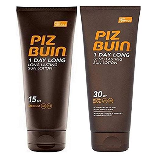 Piz Buin 1 day long duo sun lotion spf30 & spf 15 - 100ml each = 200 ml by Piz Buin
