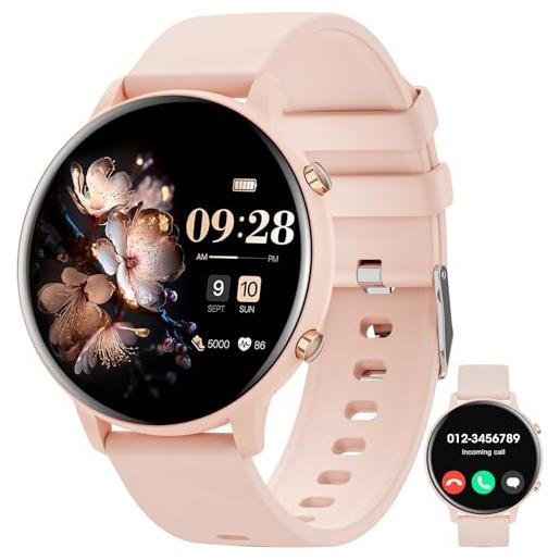 Mingtawn smart watch uomo donna rispondi/effettua chiamate, 1,4'' orologio fitnesscon frequenza cardiaca, spo2, sonno, oltre 100 modalità sportive, tracker attività impermeabile ip67 compatibile con android ios