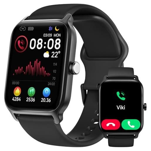 Yoever smartwatch uomo rispondi/effettua chiamate e alexa, 1.8 orologio smartwatch spo2/frequenza cardiaca/sonno/stress, contacalorie/passi/distanza, 120 modalità sport, orologio fitness ip68 regalo uomo