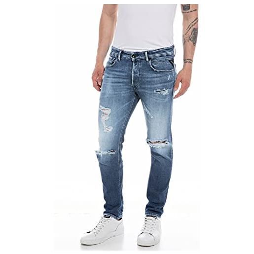 REPLAY jeans uomo willbi regular fit elasticizzati, blu (medium blue 009), w31 x l32