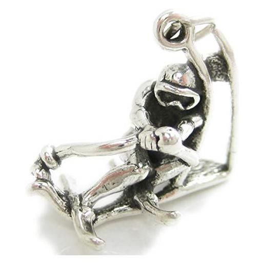Maldon Jewellery slalom sciatore-ciondolo in argento sterling 925 con charm sci sslp4165 x 1