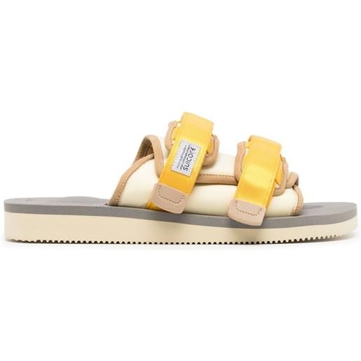 Suicoke sandali slides con chiusure a strappo - giallo
