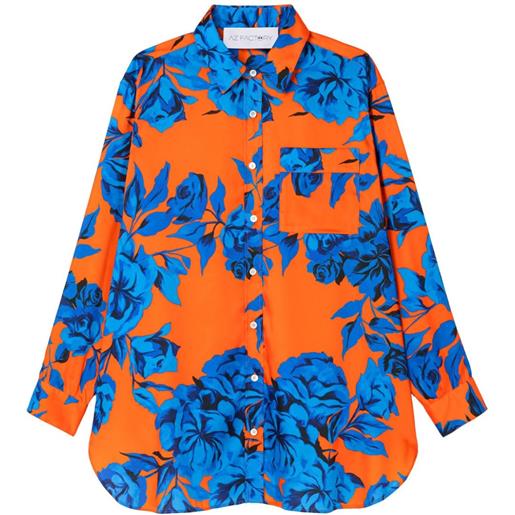 AZ FACTORY blusa con stampa tiger lily - arancione