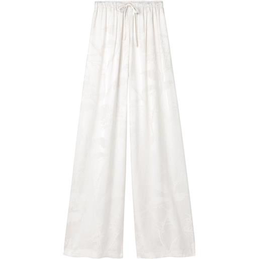 AZ FACTORY pantaloni a palazzo marigold con effetto jacquard - bianco