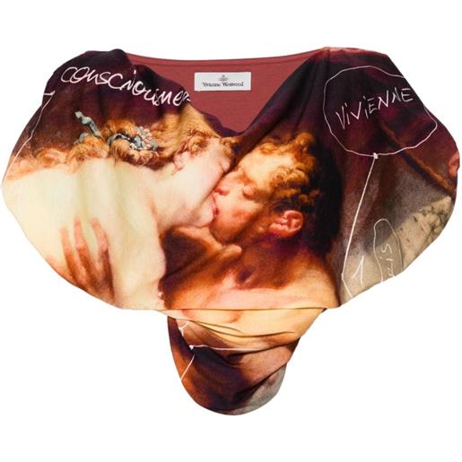 Vivienne Westwood t-shirt kiss heart - marrone