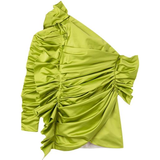 AZ FACTORY abito corto dianthus con design monospalla - verde